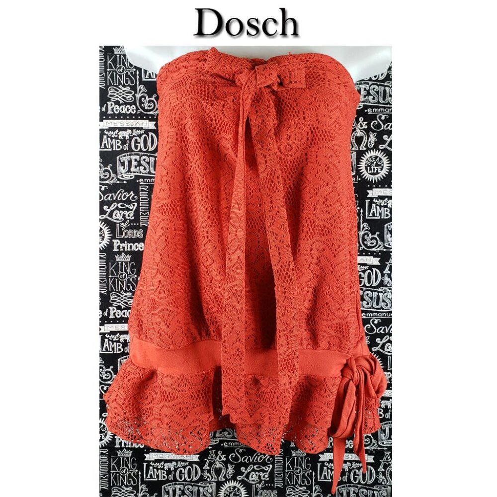 Dosch Strapless Lace Summer Shirt Size Medium